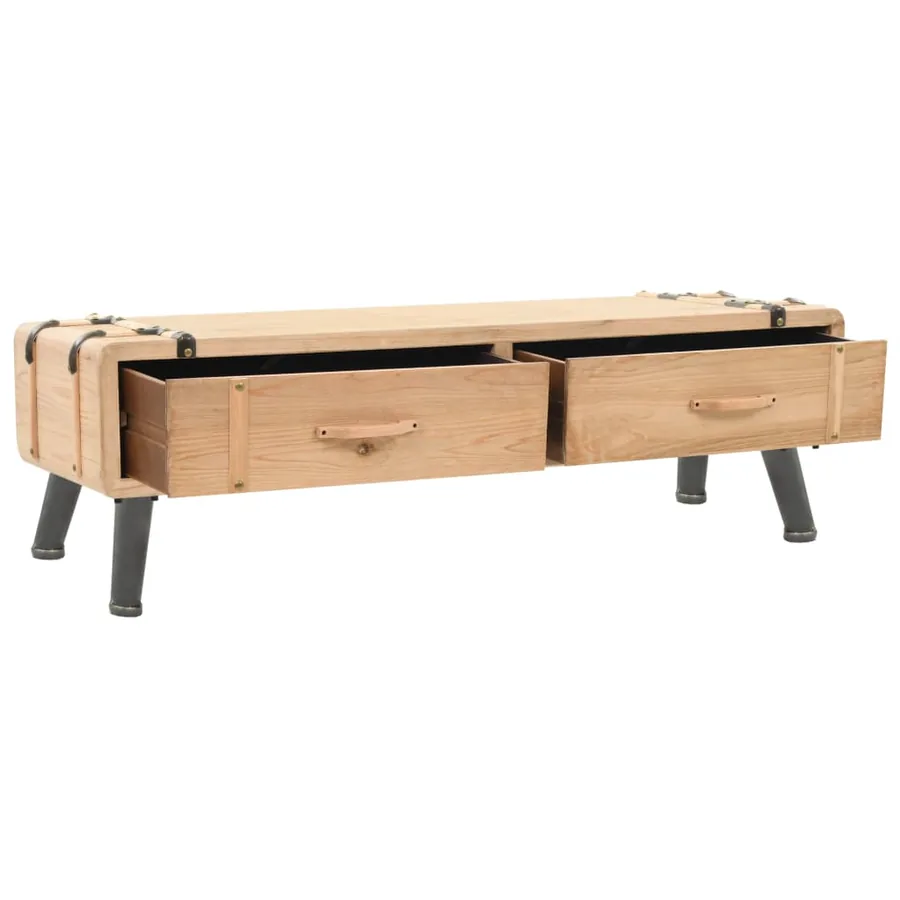Meuble TV 110x33x35 cm Bois de sapin massif - 2