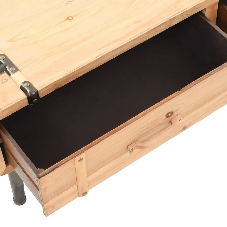 Meuble TV 110x33x35 cm Bois de sapin massif - 6