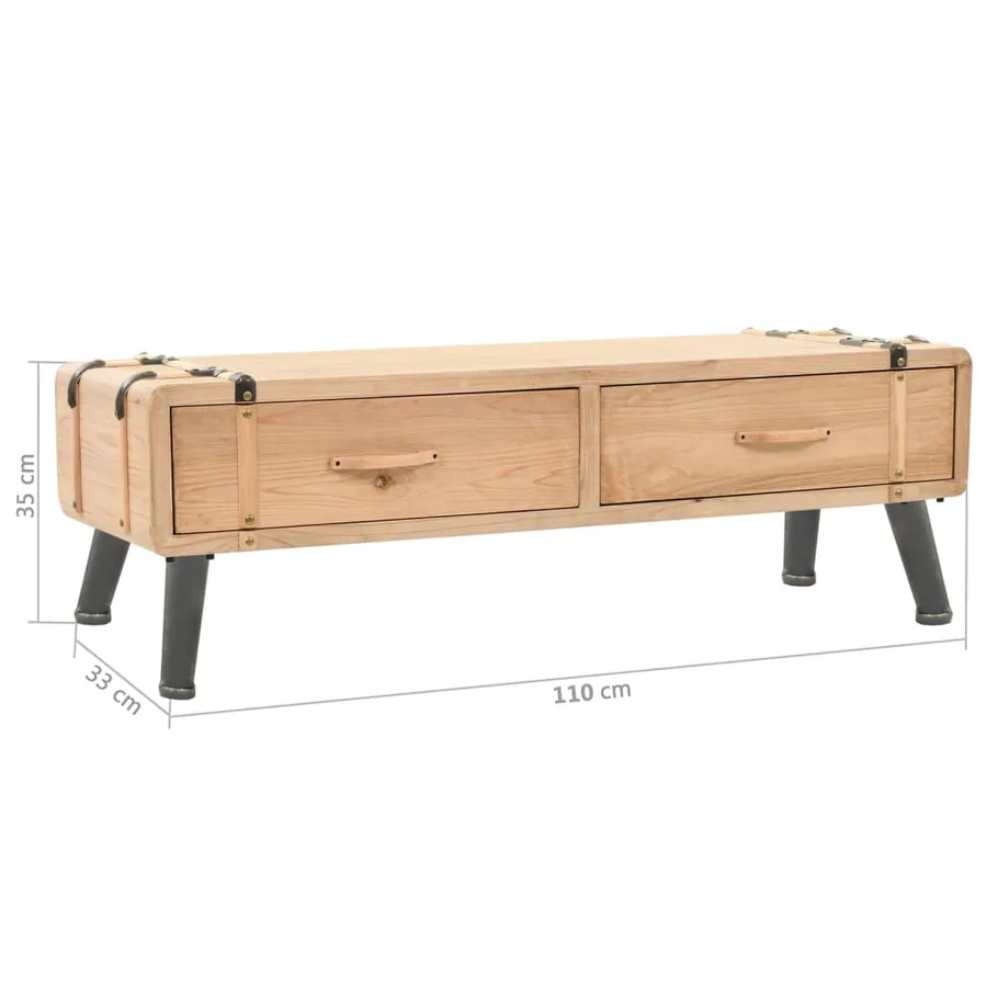 Meuble TV 110x33x35 cm Bois de sapin massif - 9