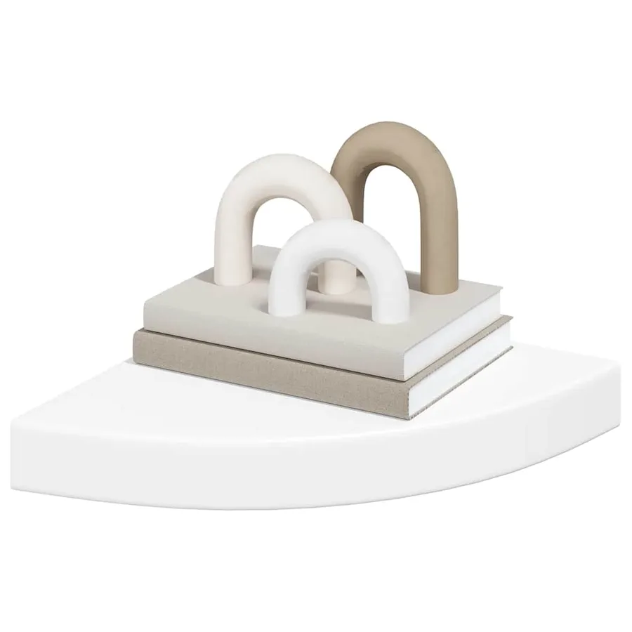 Étagères d'angle flottantes 4 pcs blanc 25x25x3,8 cm MDF - 4