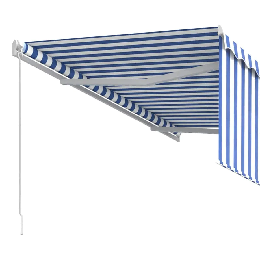 Auvent manuel rétractable avec store 3x2,5 m Bleu et blanc - 5