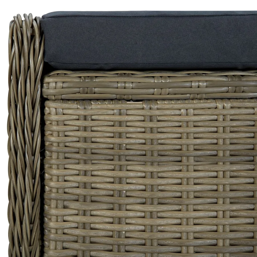 Chaise inclinable de jardin avec tabouret Résine tressée Marron - 11