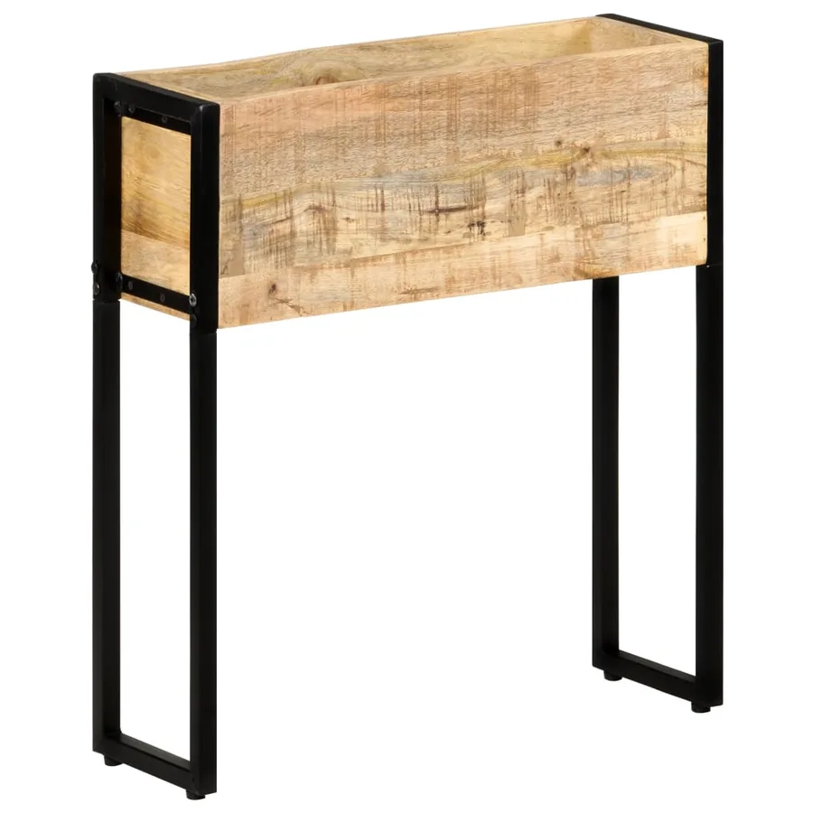 Jardinière 60x20x68 cm Bois de manguier brut - 10