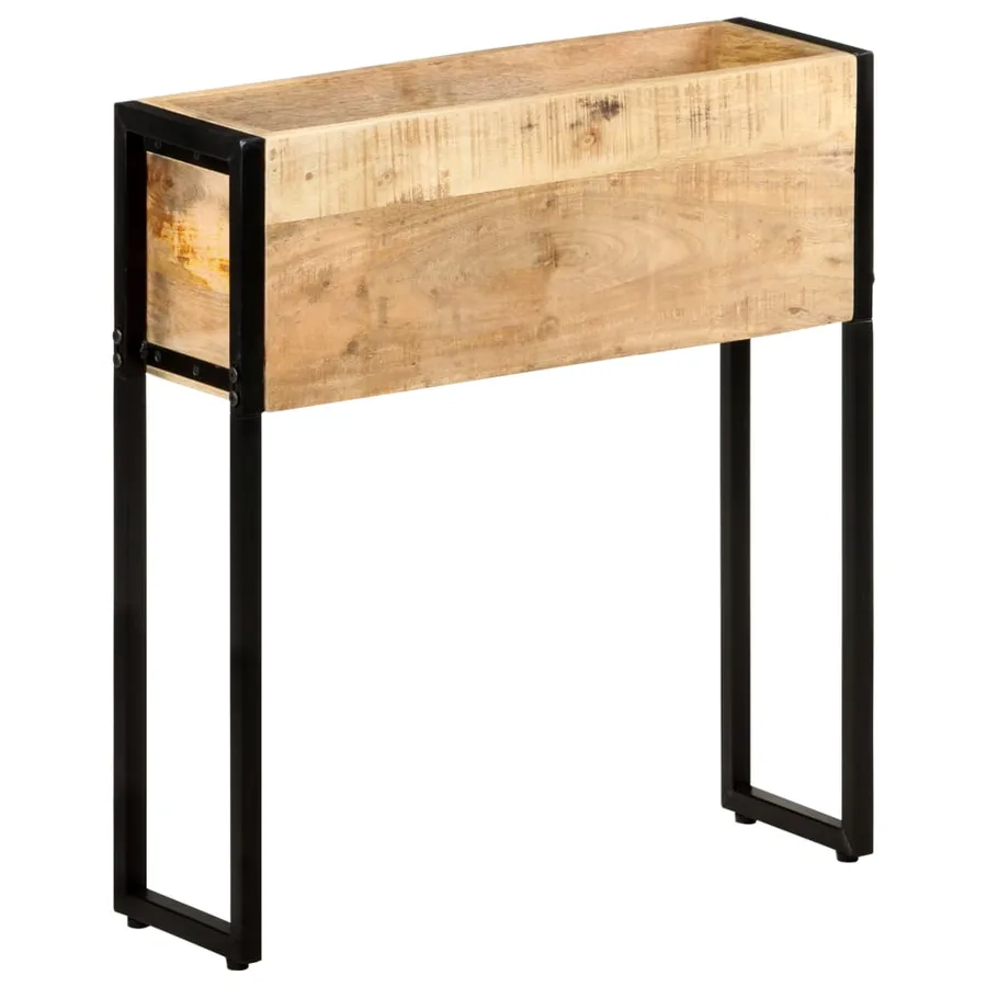 Jardinière 60x20x68 cm Bois de manguier brut - 11