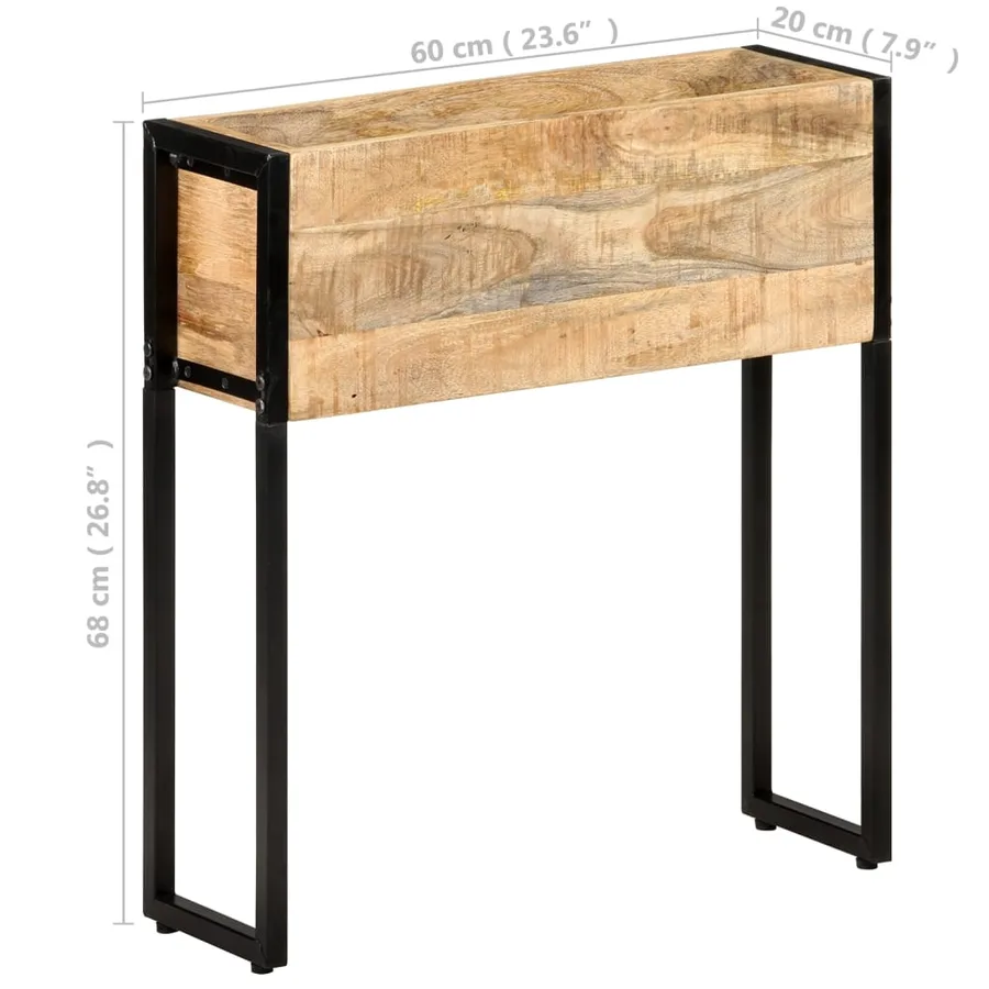 Jardinière 60x20x68 cm Bois de manguier brut - 8