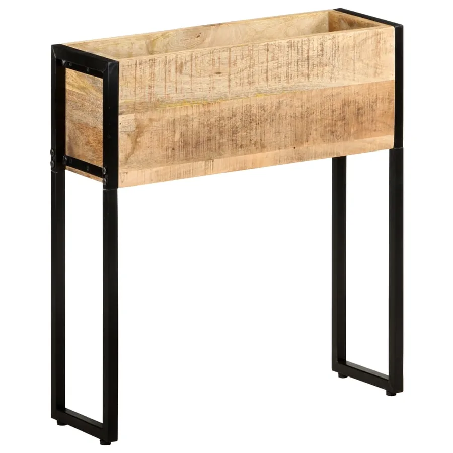 Jardinière 60x20x68 cm Bois de manguier brut - 9
