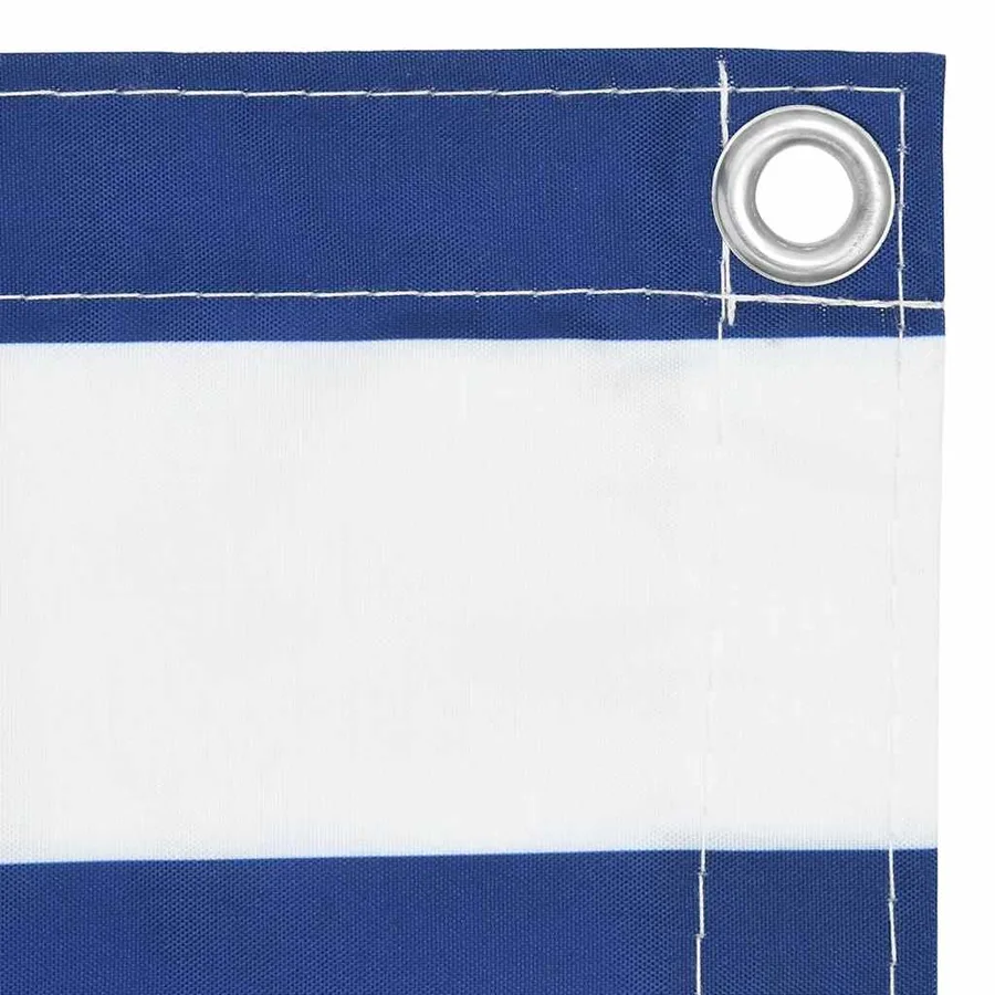 Écran de balcon Blanc et bleu 90x500 cm Tissu Oxford - 3