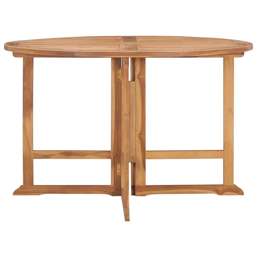 Table à dîner de jardin pliable Ø110x75 cm Bois massif de teck - 3