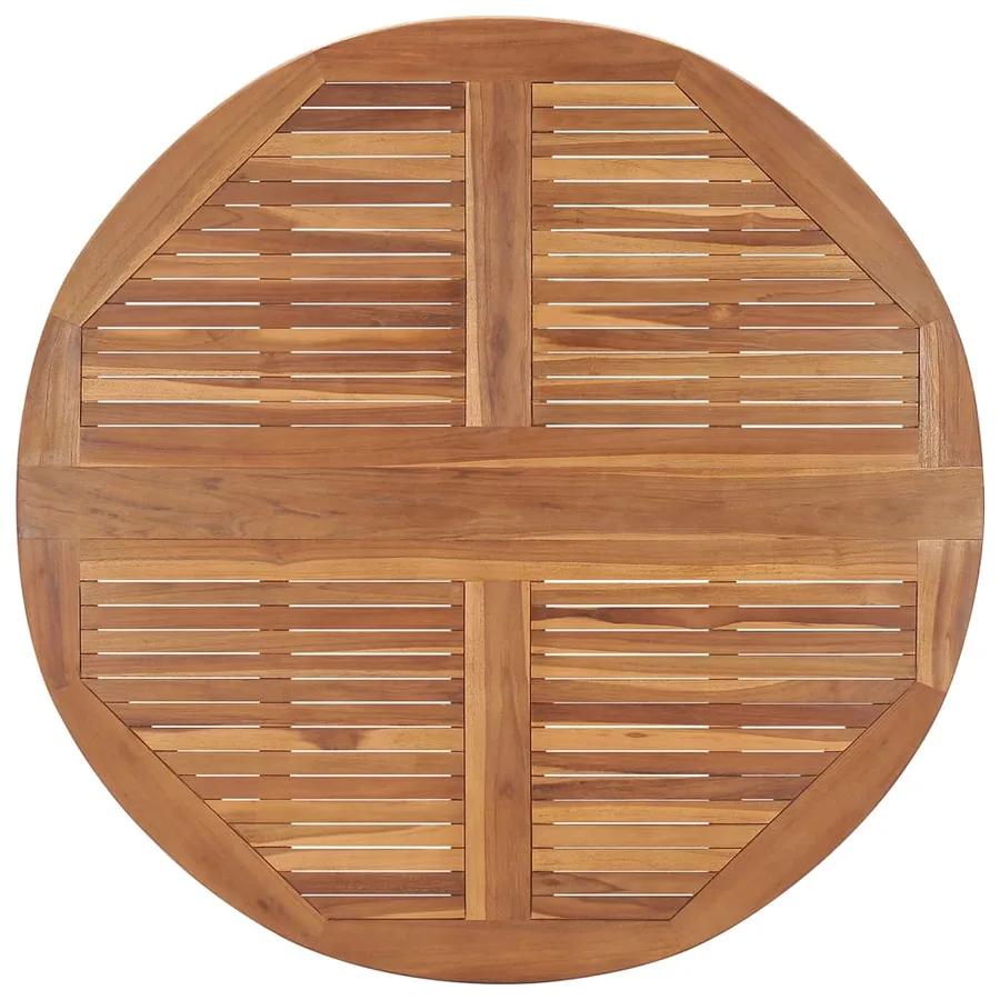Table à dîner de jardin pliable Ø110x75 cm Bois massif de teck - 4