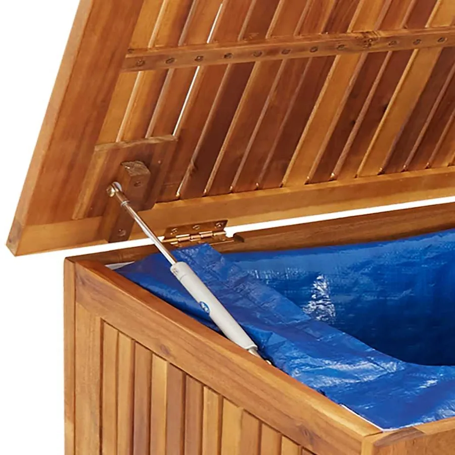 Boîte de rangement de jardin avec roues 150x50x58cm bois acacia - 7