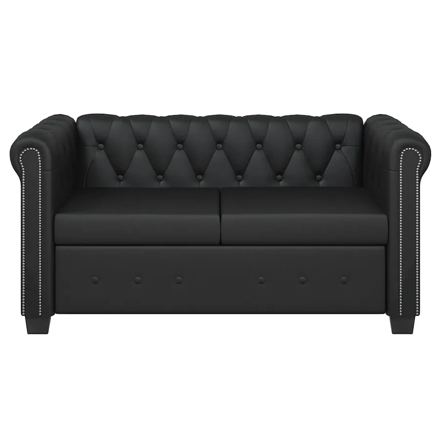Canapé Chesterfield à 2 places et à 3 places noir - 6
