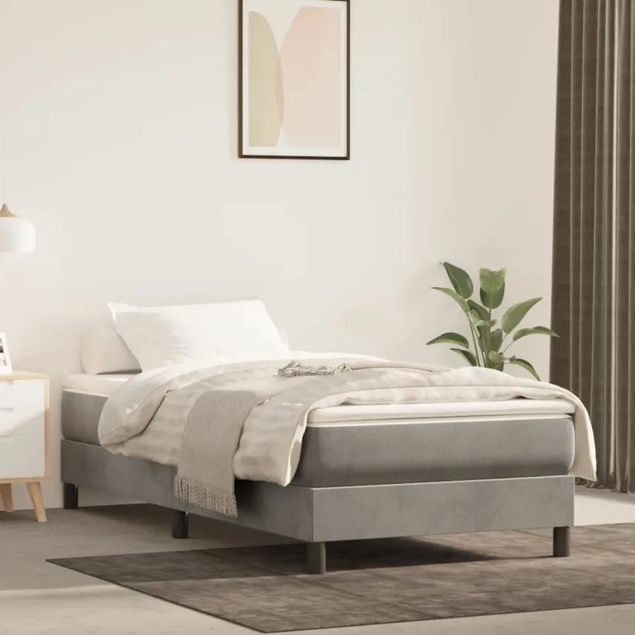 Matelas de lit à ressorts ensachés fermeté moyenne Gris clair 80x200x20 cm