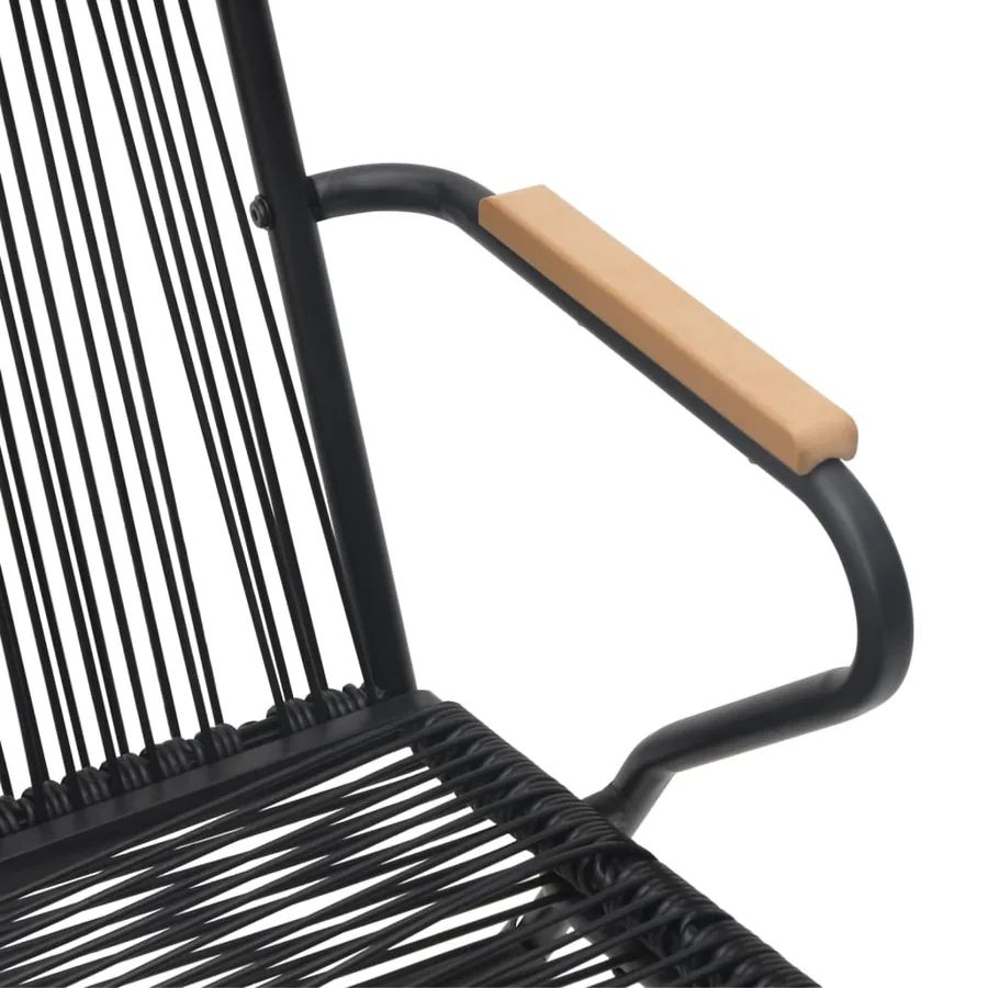 Chaises de jardin lot de 2 noir 58x59x85,5 cm Rotin PVC - 7