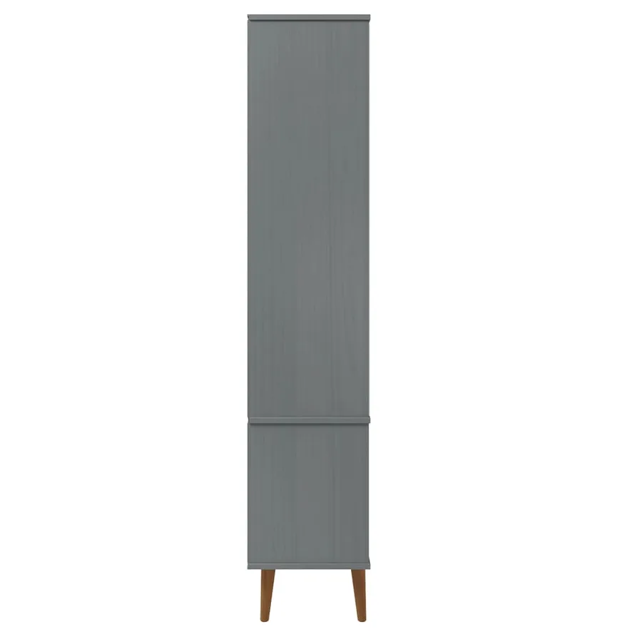 Armoire à vitrine MOLDE Gris 90x35x175 cm Bois de pin massif - 6