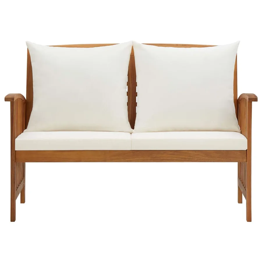 Banc de jardin avec coussins 119 cm Bois solide d'acacia - 2