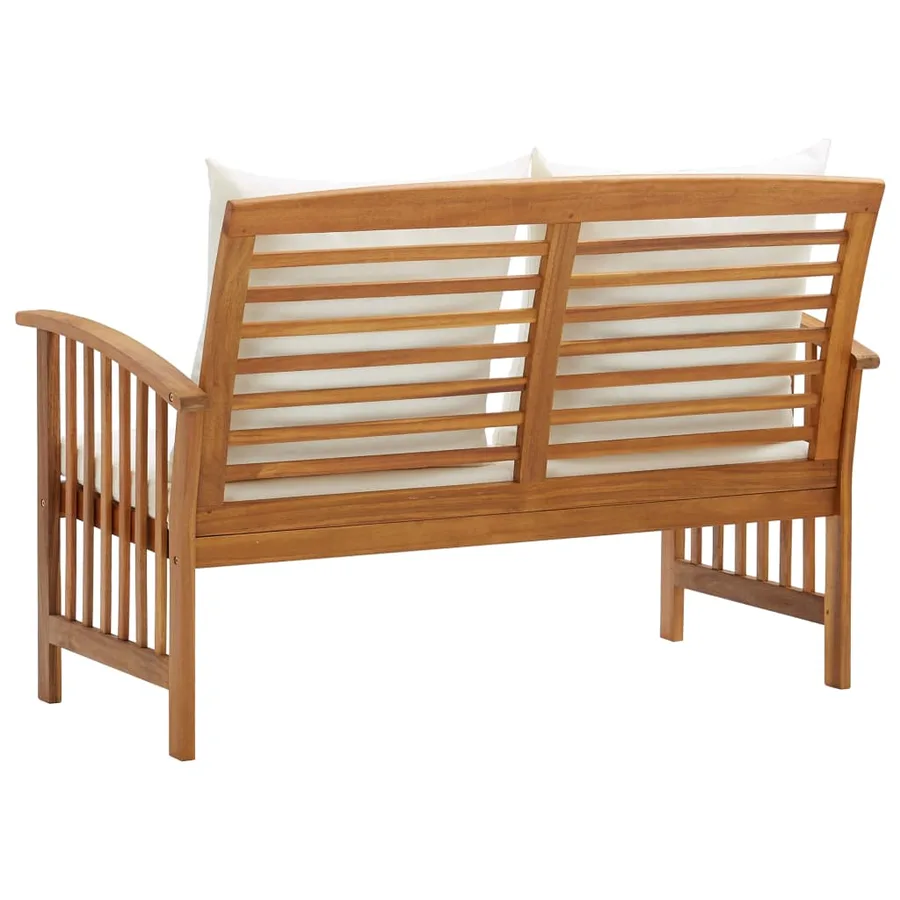 Banc de jardin avec coussins 119 cm Bois solide d'acacia - 4
