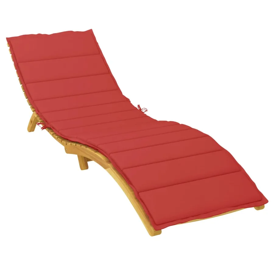 Coussin de chaise longue rouge 200x50x3 cm tissu oxford - 3