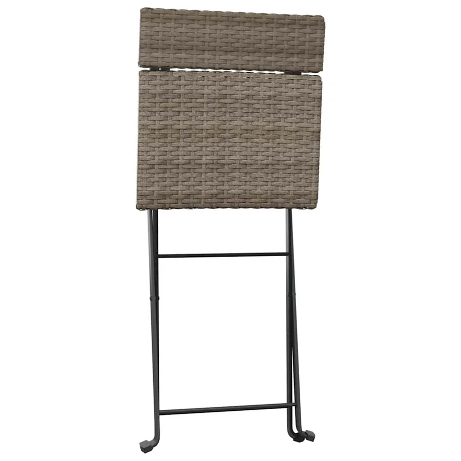 Chaises de bistrot pliantes lot de 6 Gris Résine tressée acier - 5