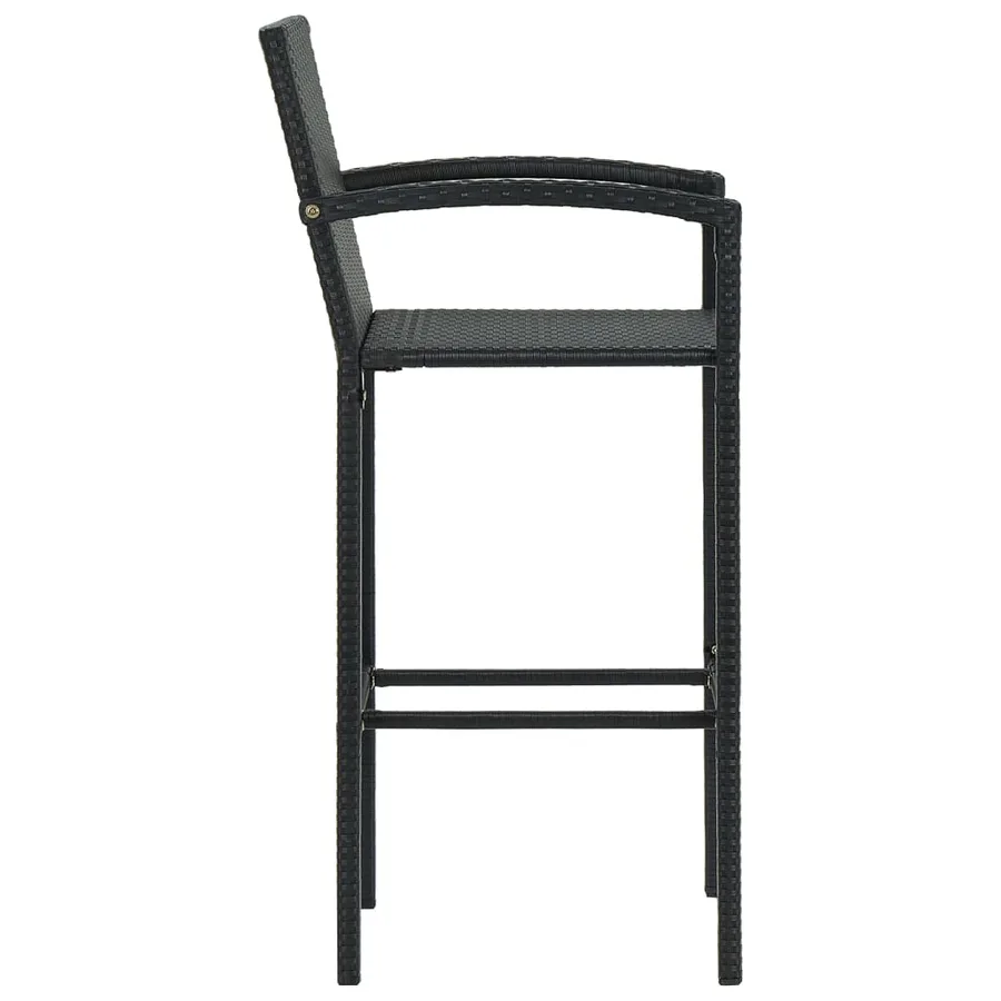 Tabourets de bar lot de 4 noir résine tressée - 4