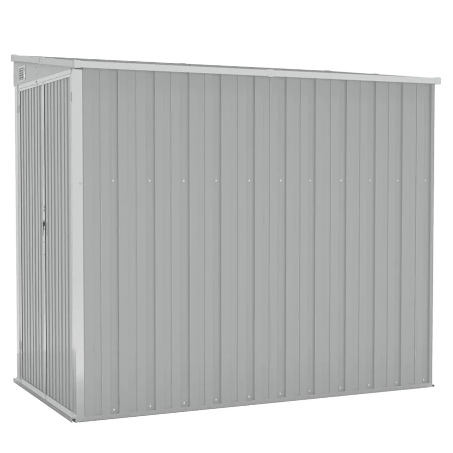 Abri de jardin mural Gris 118x194x178 cm Métal galvanisé - 2