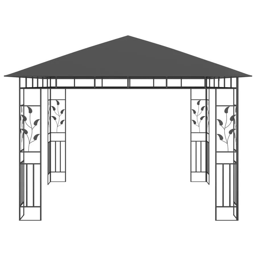 Belvédère avec moustiquaire 3x3x2,73 m Anthracite 180 g/m² - 3