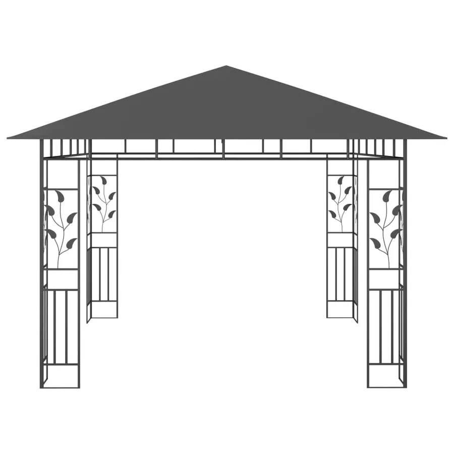 Belvédère avec moustiquaire 3x3x2,73 m Anthracite 180 g/m² - 4
