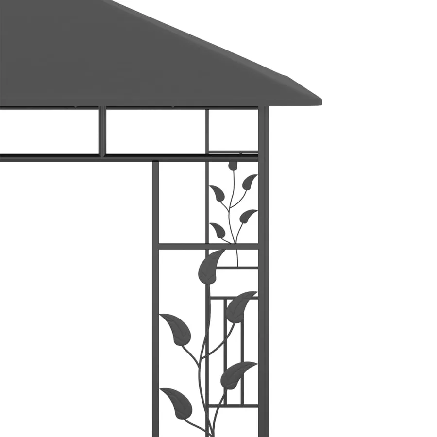 Belvédère avec moustiquaire 3x3x2,73 m Anthracite 180 g/m² - 5