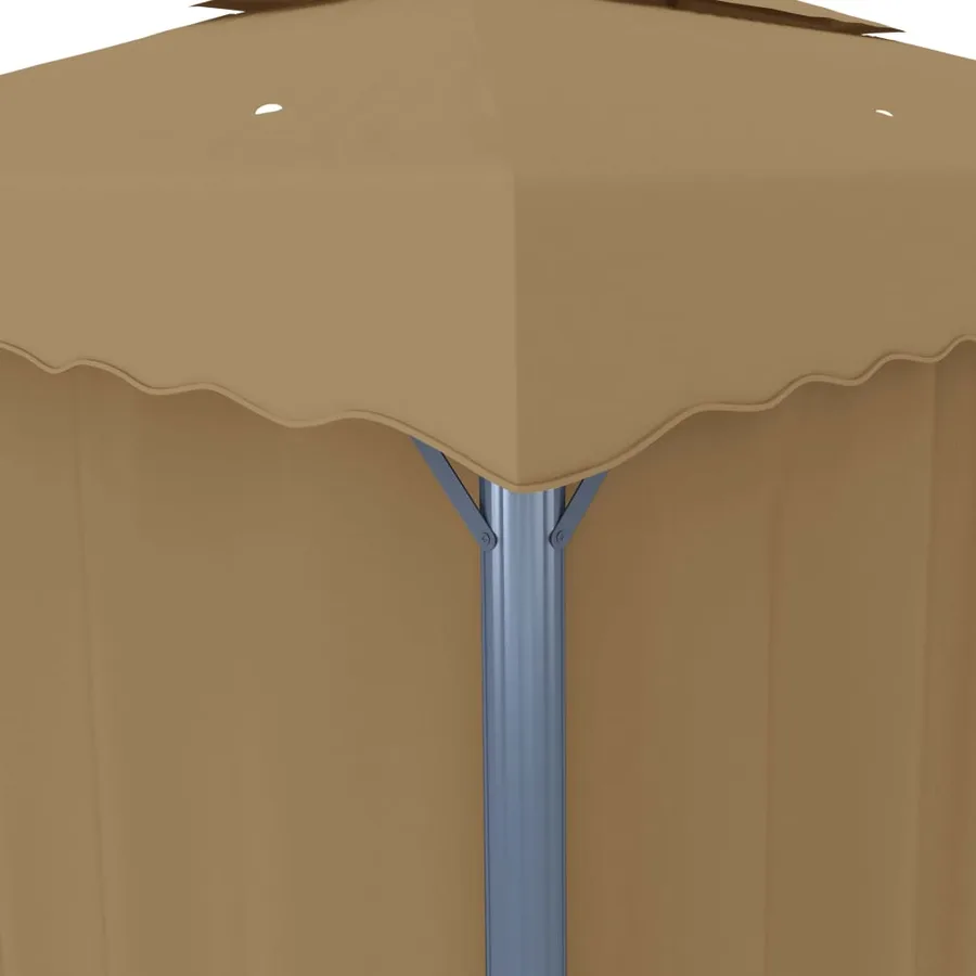 Tonnelle avec rideau 4x3 m Taupe Aluminium - 6
