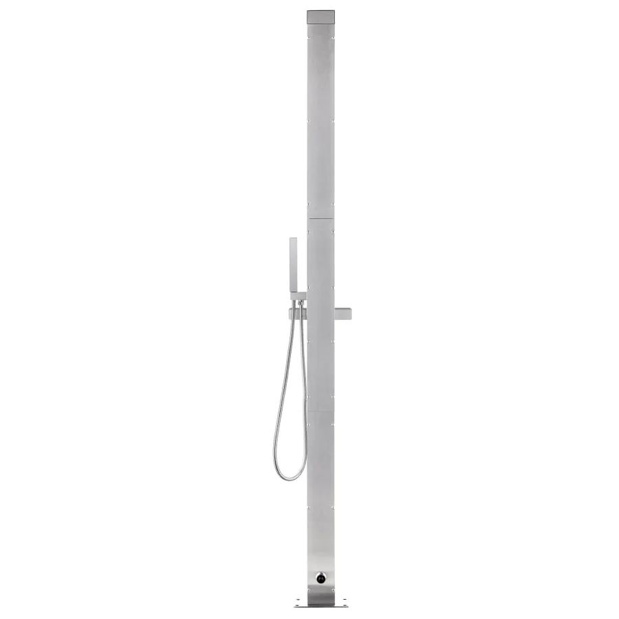 Douche de jardin avec base gris 225 cm Acier inoxydable - 6
