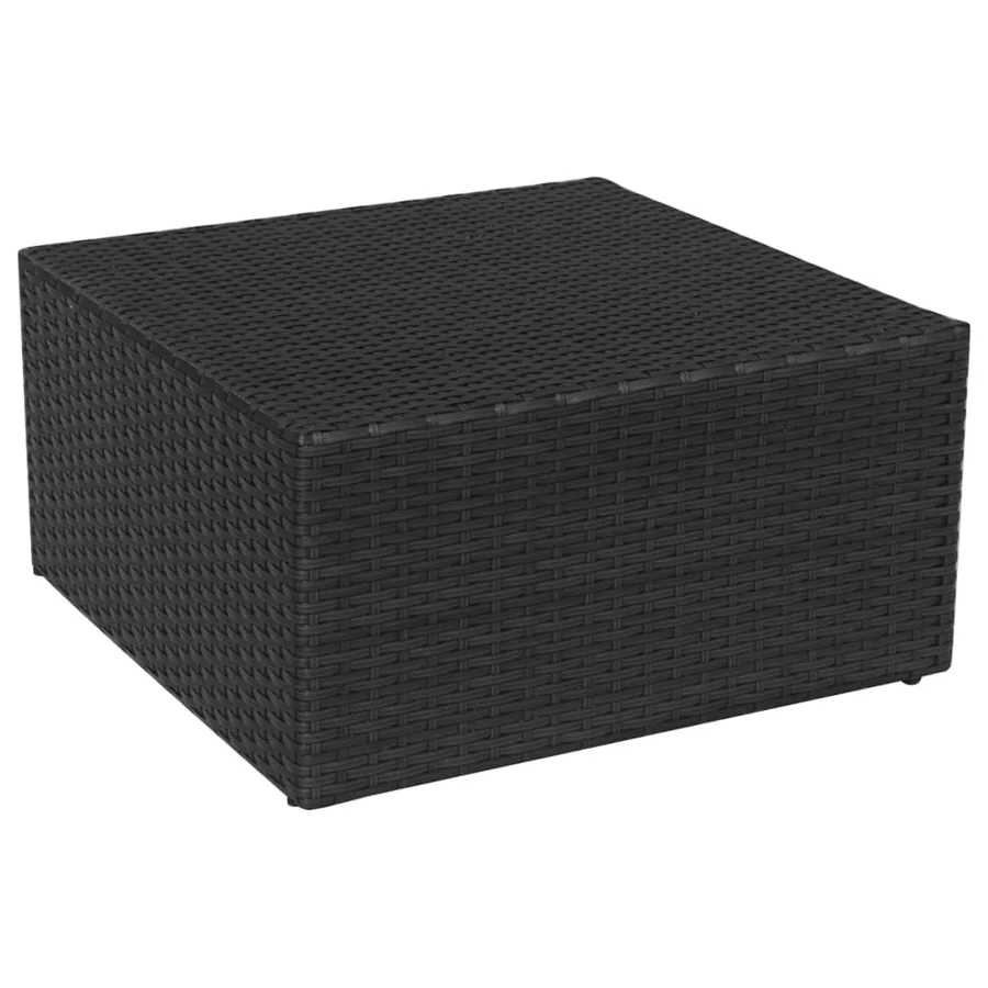Chaise de jardin avec tabouret Noir Résine tressée - 10