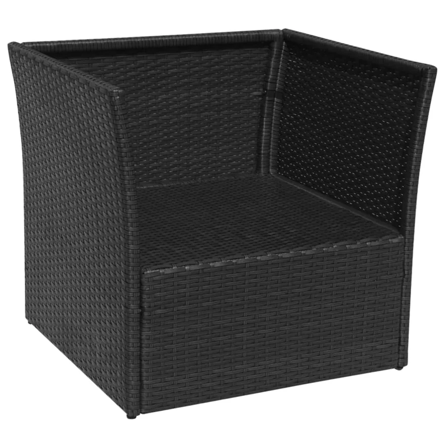 Chaise de jardin avec tabouret Noir Résine tressée - 9