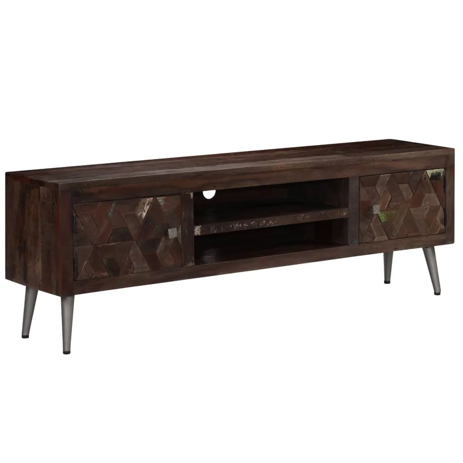 Meuble TV Bois de récupération solide 140 x 30 x 45 cm - 12