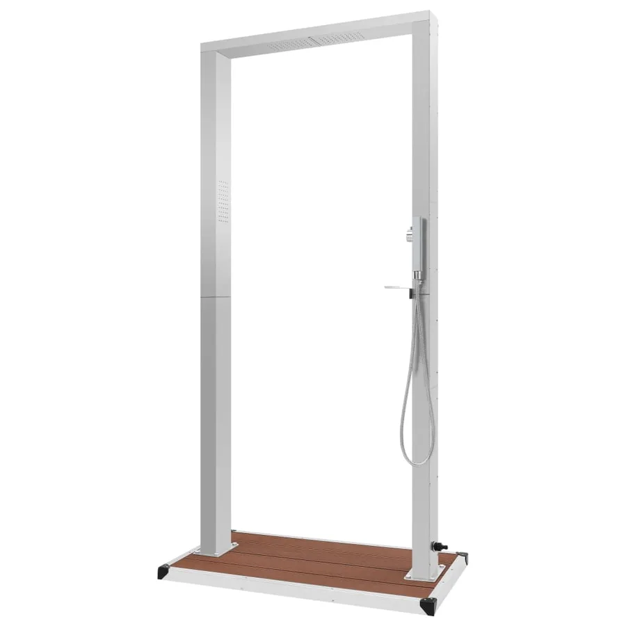 Douche d'extérieur avec receveur WPC Acier inoxydable - 4