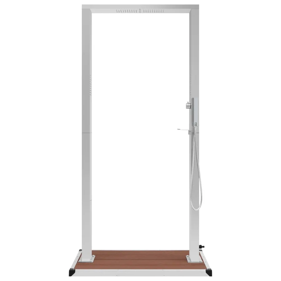 Douche d'extérieur avec receveur WPC Acier inoxydable - 5