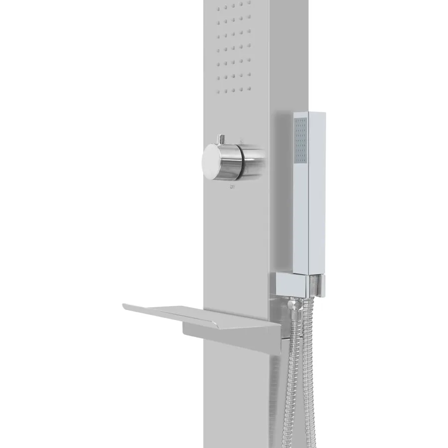 Douche d'extérieur avec receveur WPC Acier inoxydable - 7