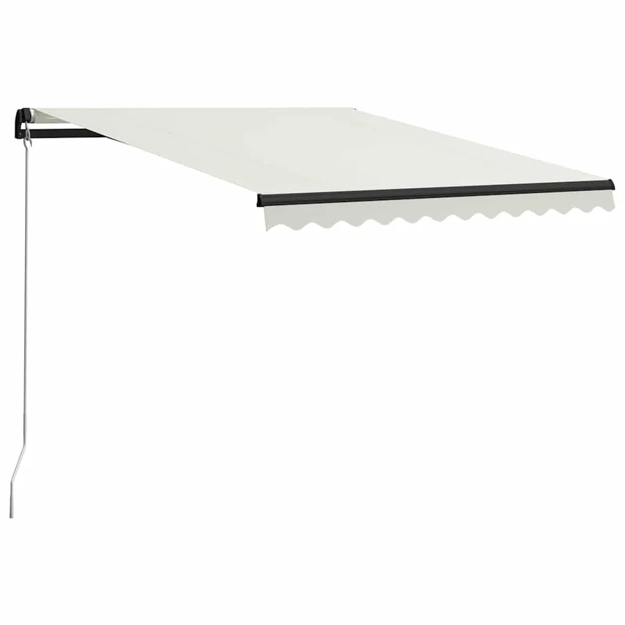 Auvent manuel rétractable avec LED 300x250 cm Crème - 2
