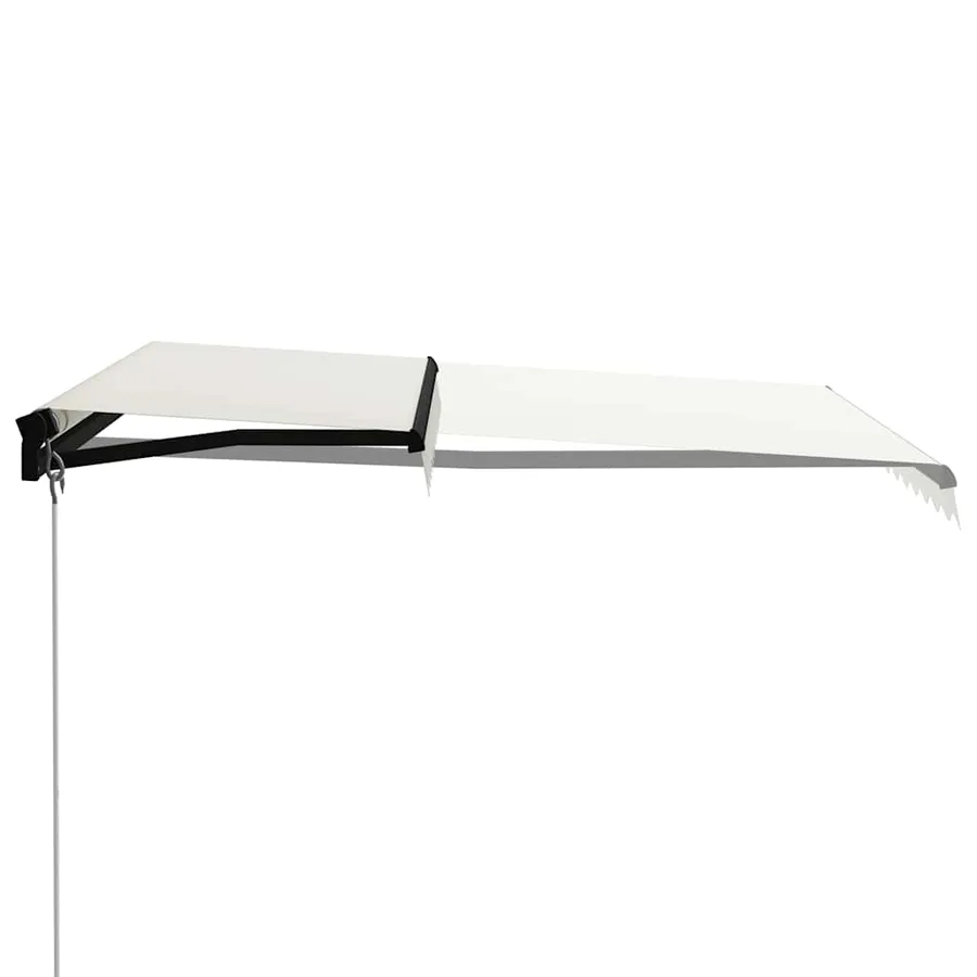 Auvent manuel rétractable avec LED 300x250 cm Crème - 3