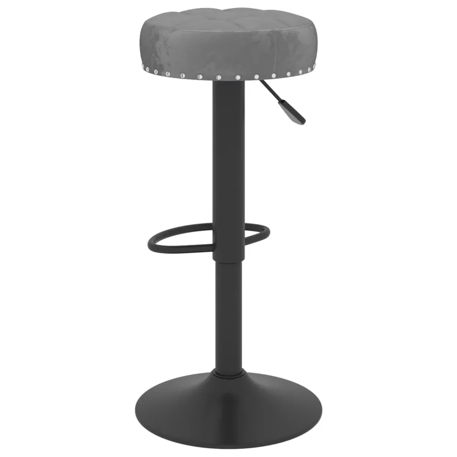 Tabourets de bar lot de 2 gris foncé velours - 6