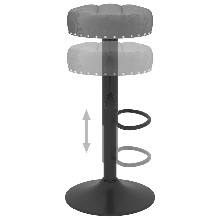 Tabourets de bar lot de 2 gris foncé velours - 7