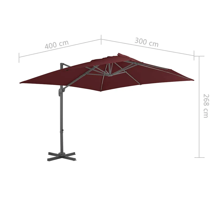 Parasol de jardin en porte-à-faux avec mât en aluminium - 8