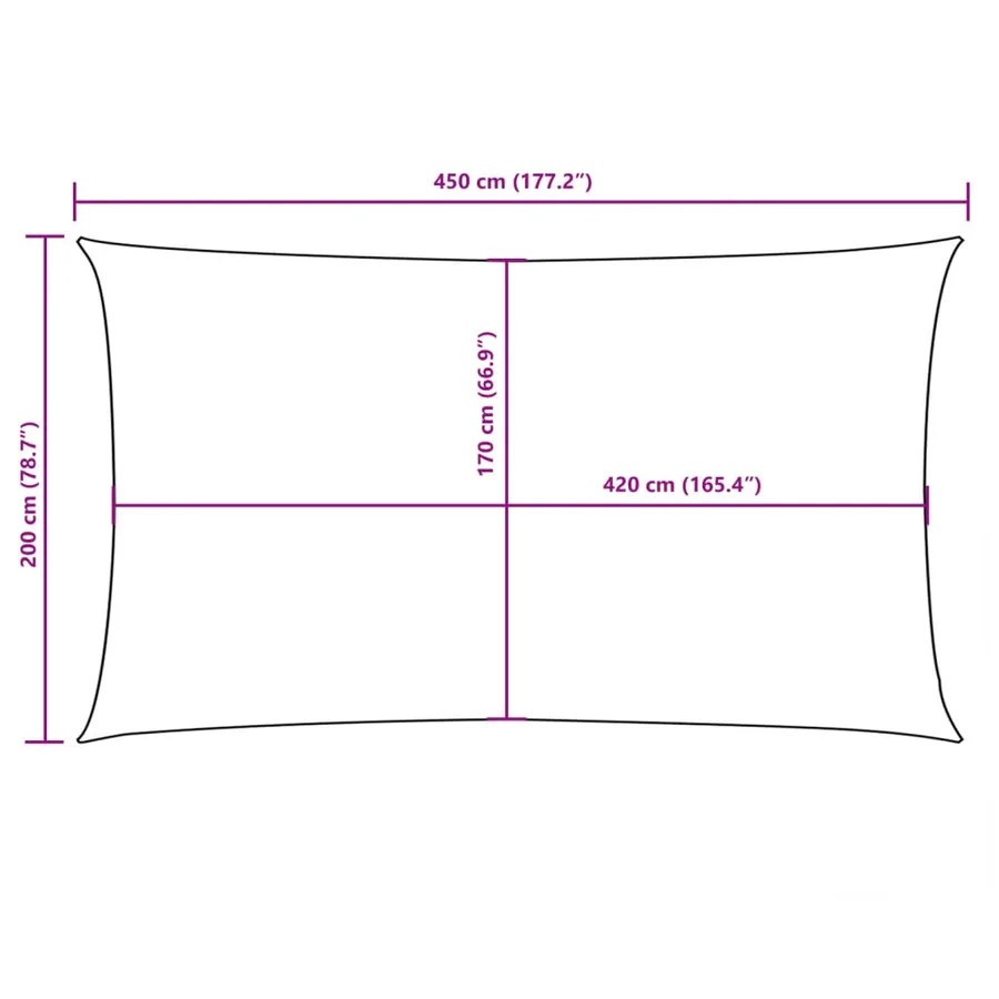 Voile de parasol tissu oxford rectangulaire 2x4,5 m taupe - 10