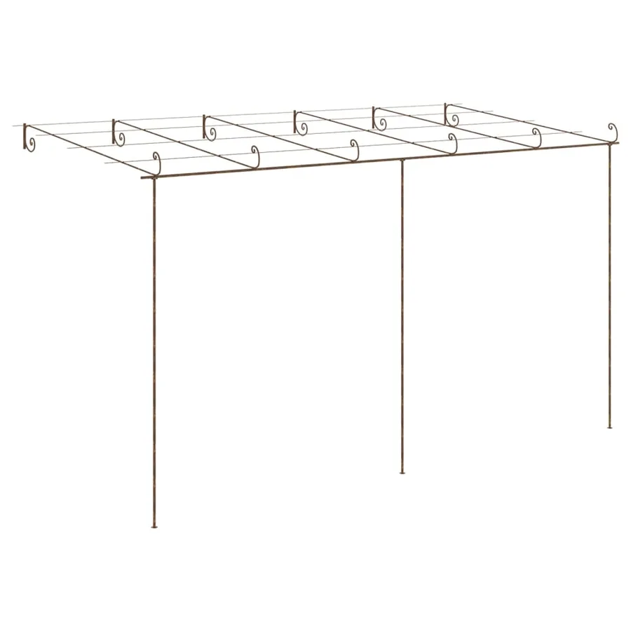 Pergola de jardin Marron antique 6x3x2,5 m Fer - 4