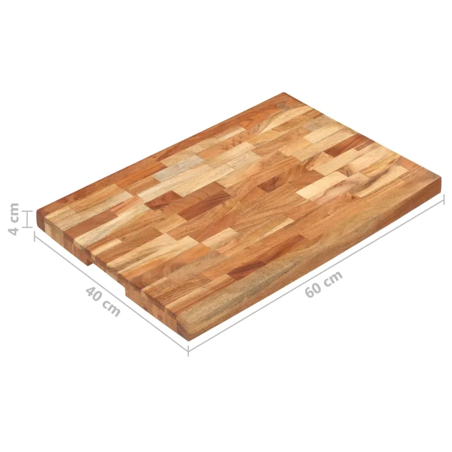 Planche à découper 60x40x4 cm Bois d'acacia massif - 7