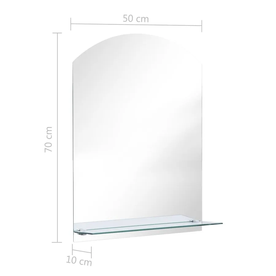 Miroir mural avec étagère 50x70 cm Verre trempé - 6