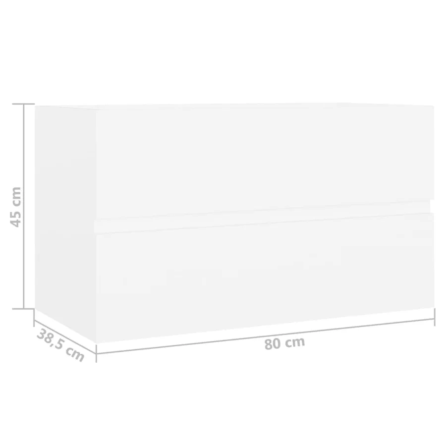 Armoire d'évier avec lavabo intégré blanc bois d'ingénierie - 15