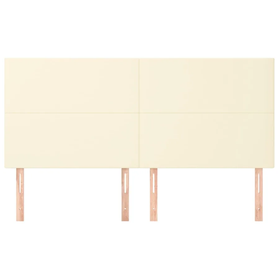 Tête de lit Crème 200x5x118/128 cm Similicuir - 3