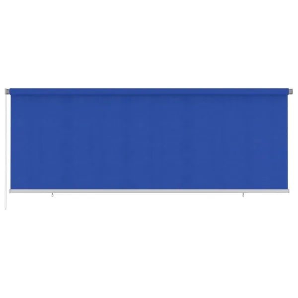Store roulant d'extérieur 405 (l) x 140 (H) cm bleu HDPE