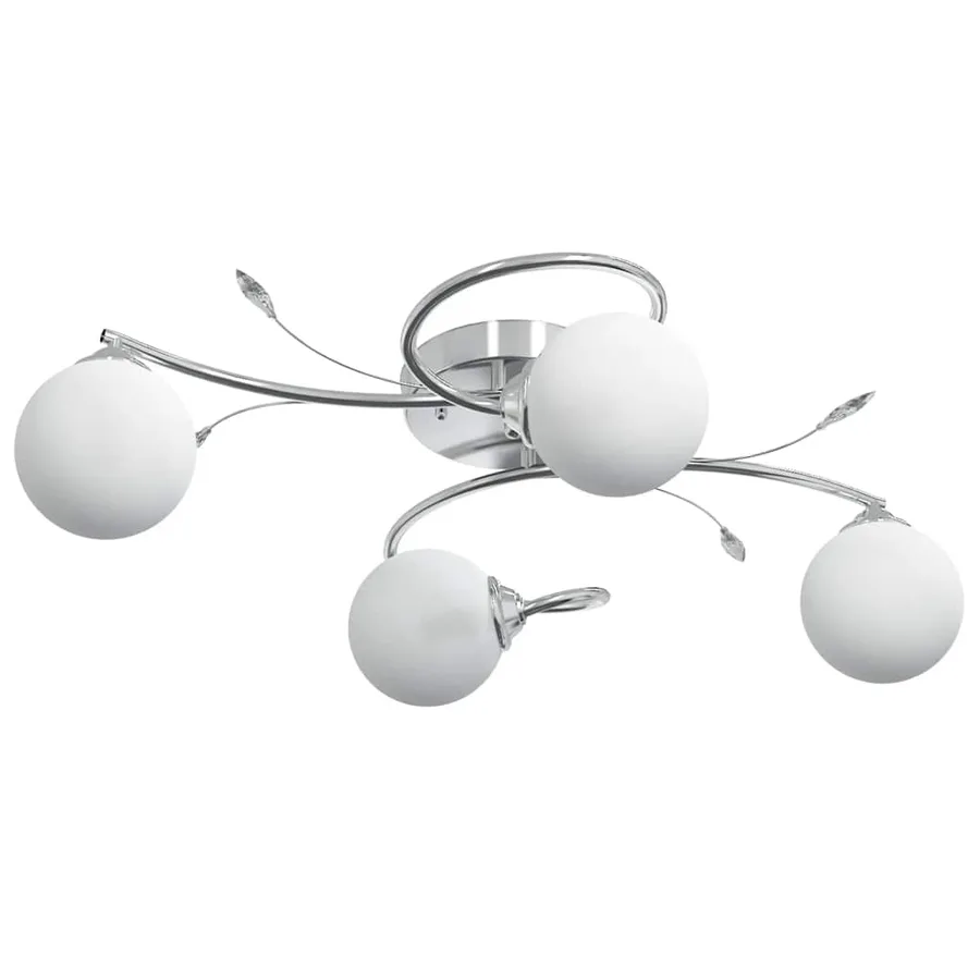 Plafonnier avec abat-jour ronds en verre pour 4 LED G9 - 2