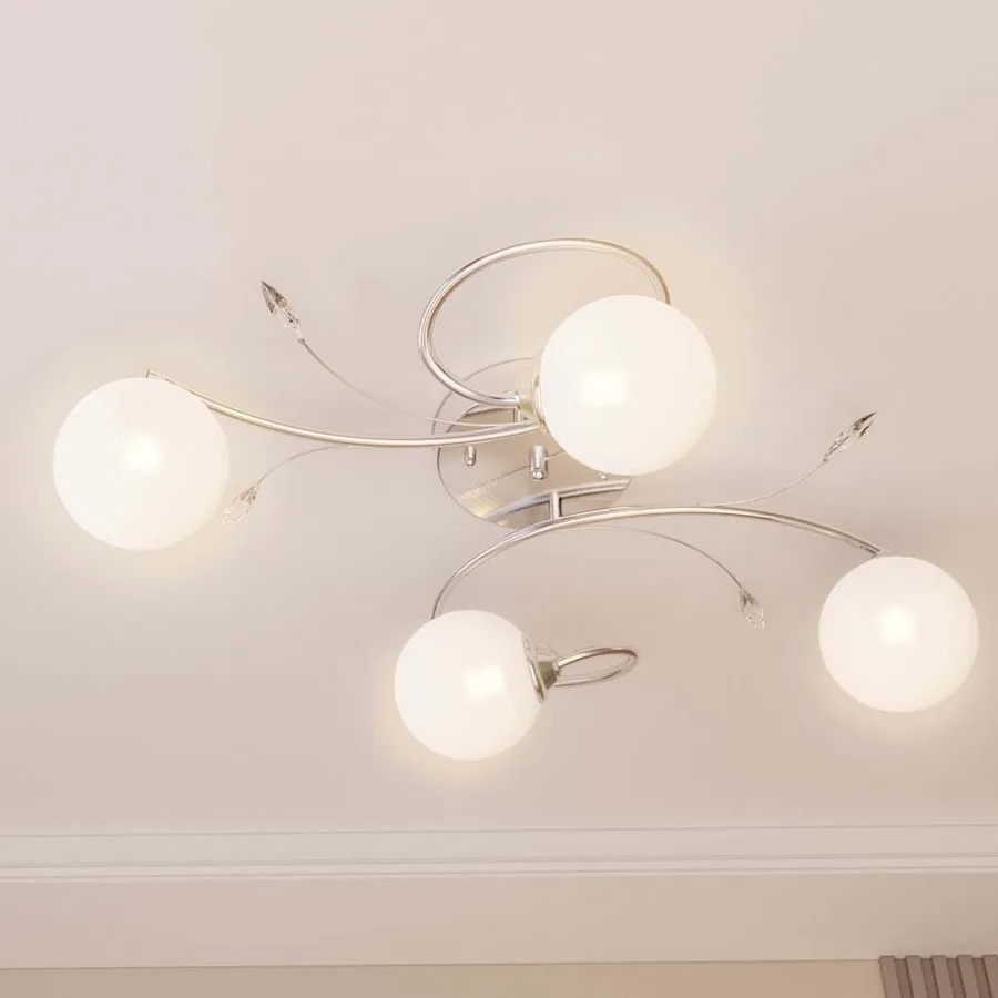 Plafonnier avec abat-jour ronds en verre pour 4 LED G9 - 3