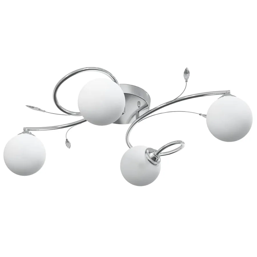 Plafonnier avec abat-jour ronds en verre pour 4 LED G9 - 4